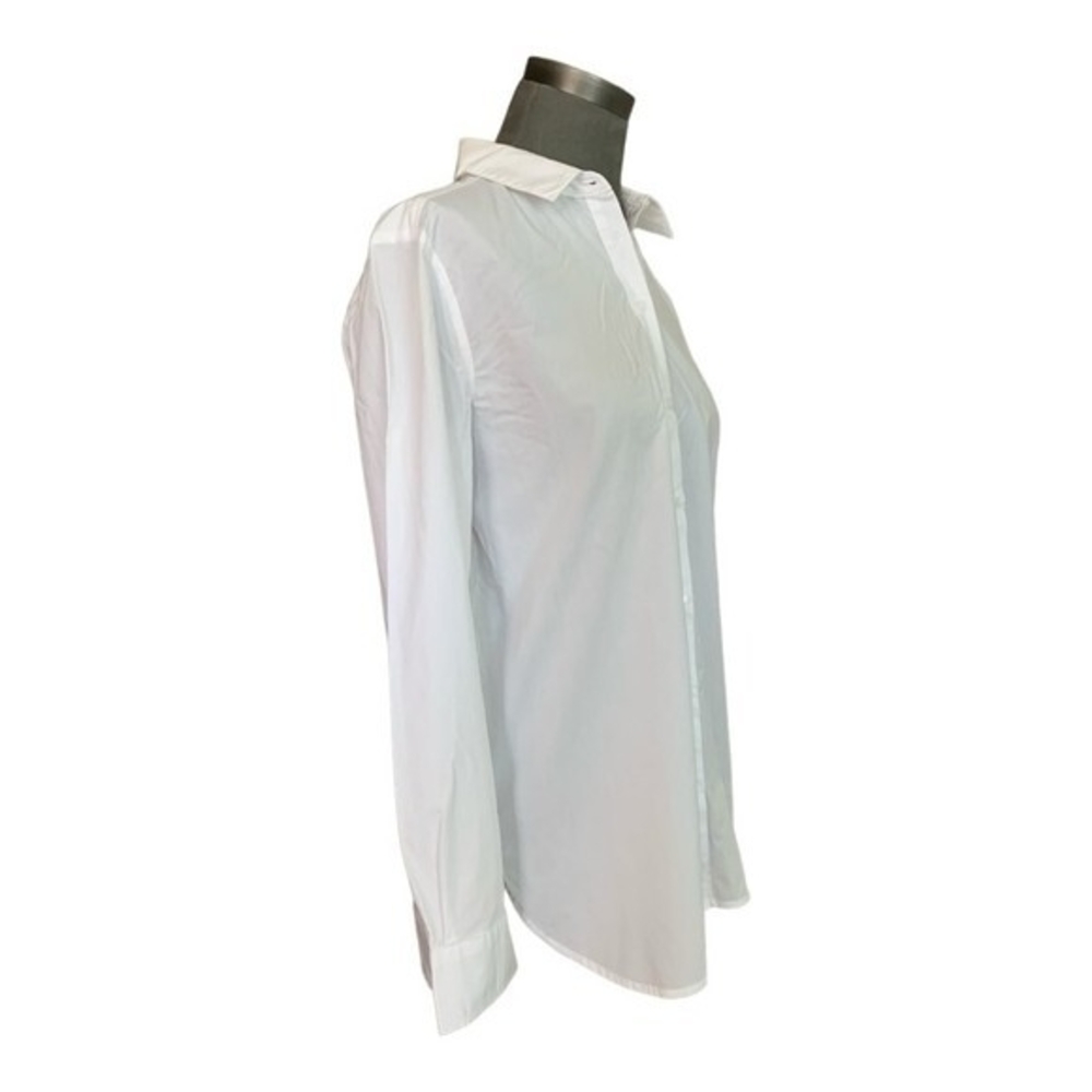 LIZ CLAIBORNE Womens White Cotton Shirt M Button Down Long Sleeve Point Collar - Picture 4 of 6